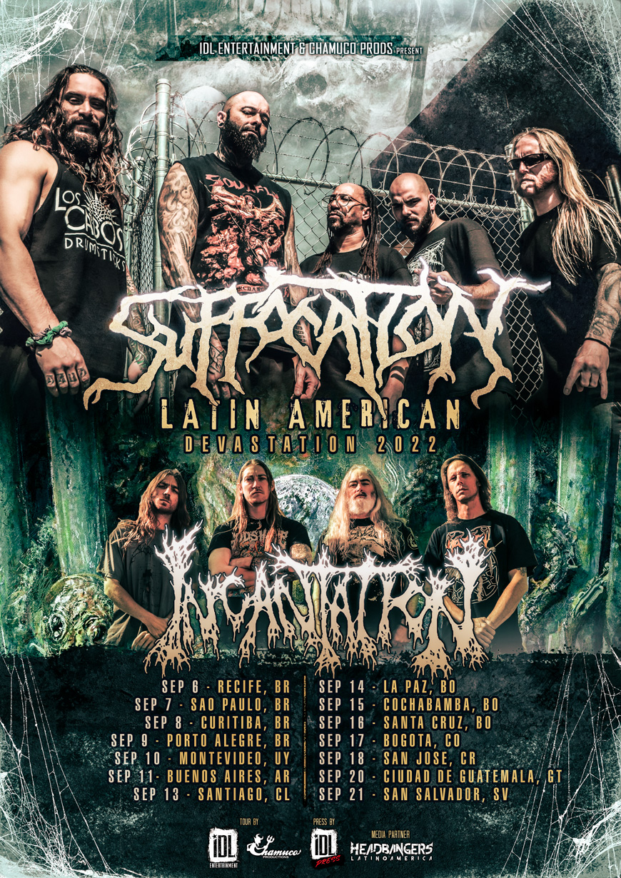 Incantation e Suffocation juntos no Brasil: confira as informações da turnê