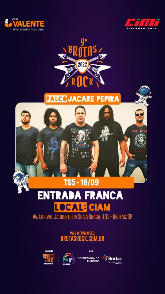 TS5: banda é confirmada no 9º Brotas Rock em 18 de setembro