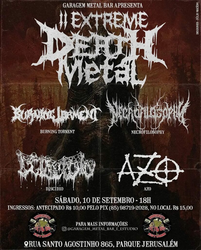 NECROFILOSOPHY: divulgado show neste sábado em Fortaleza