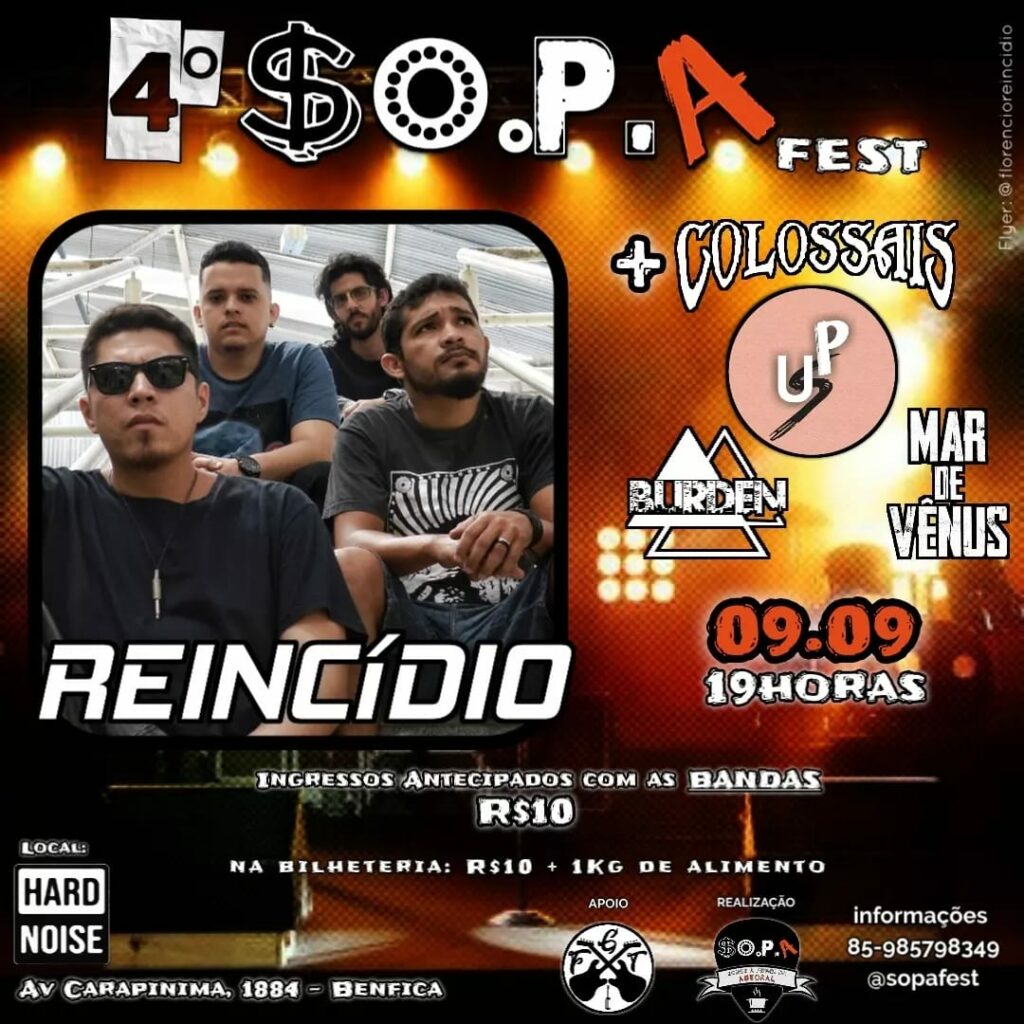 REINCIDIO: show no 4º S.O.P.A Fest será nesta sexta