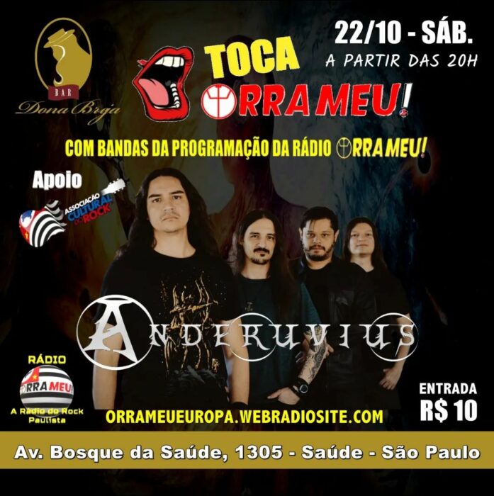 ANDERUVIUS: show neste sábado, 22, em São Paulo