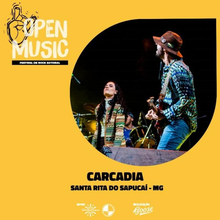 CARCADIA: show neste sábado no festival Open Music em Santa Rita do Sapucaí/MG