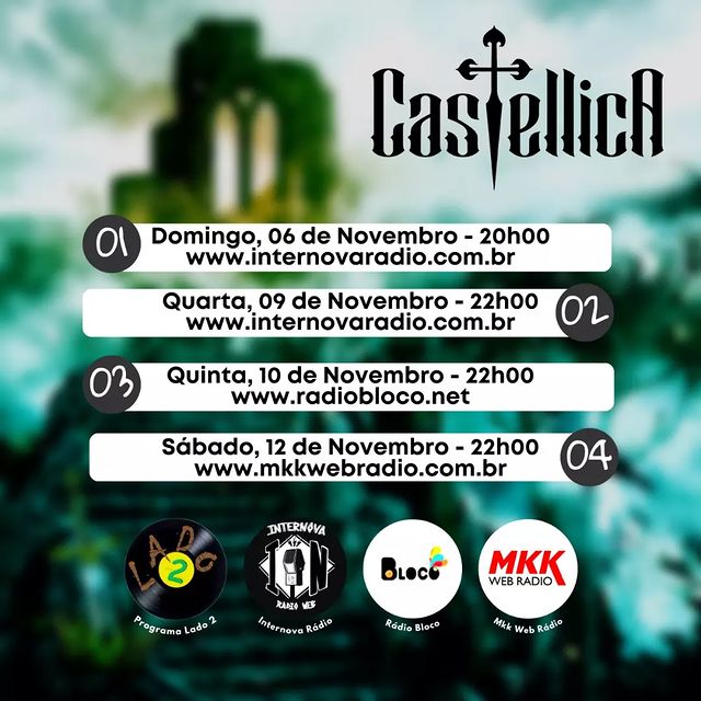 CASTELLICA: inserida na programação da semana em web rádios com o single “Holy Knight”