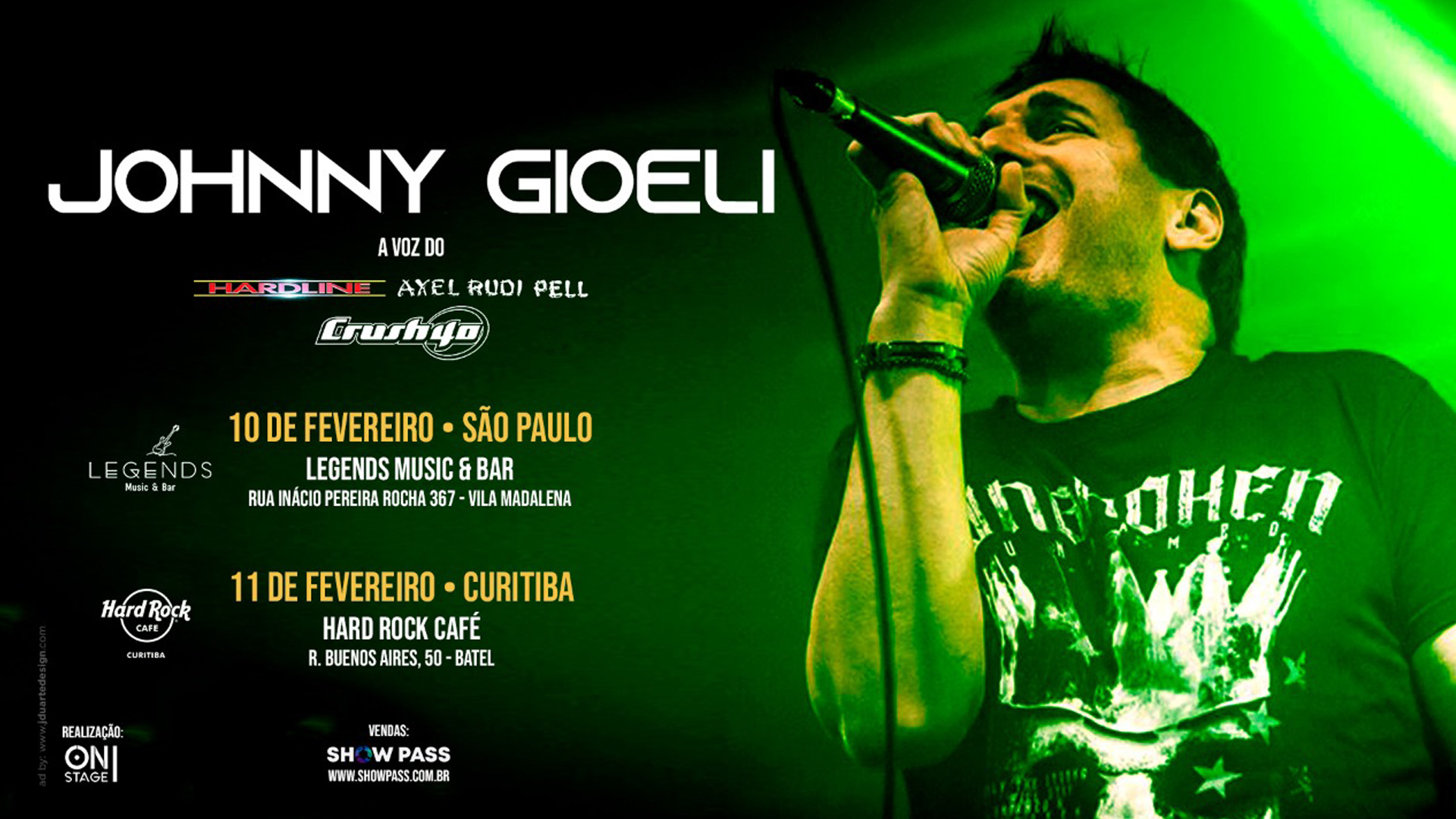 Johnny Gioeli confirma shows no Brasil; confira as infos completas