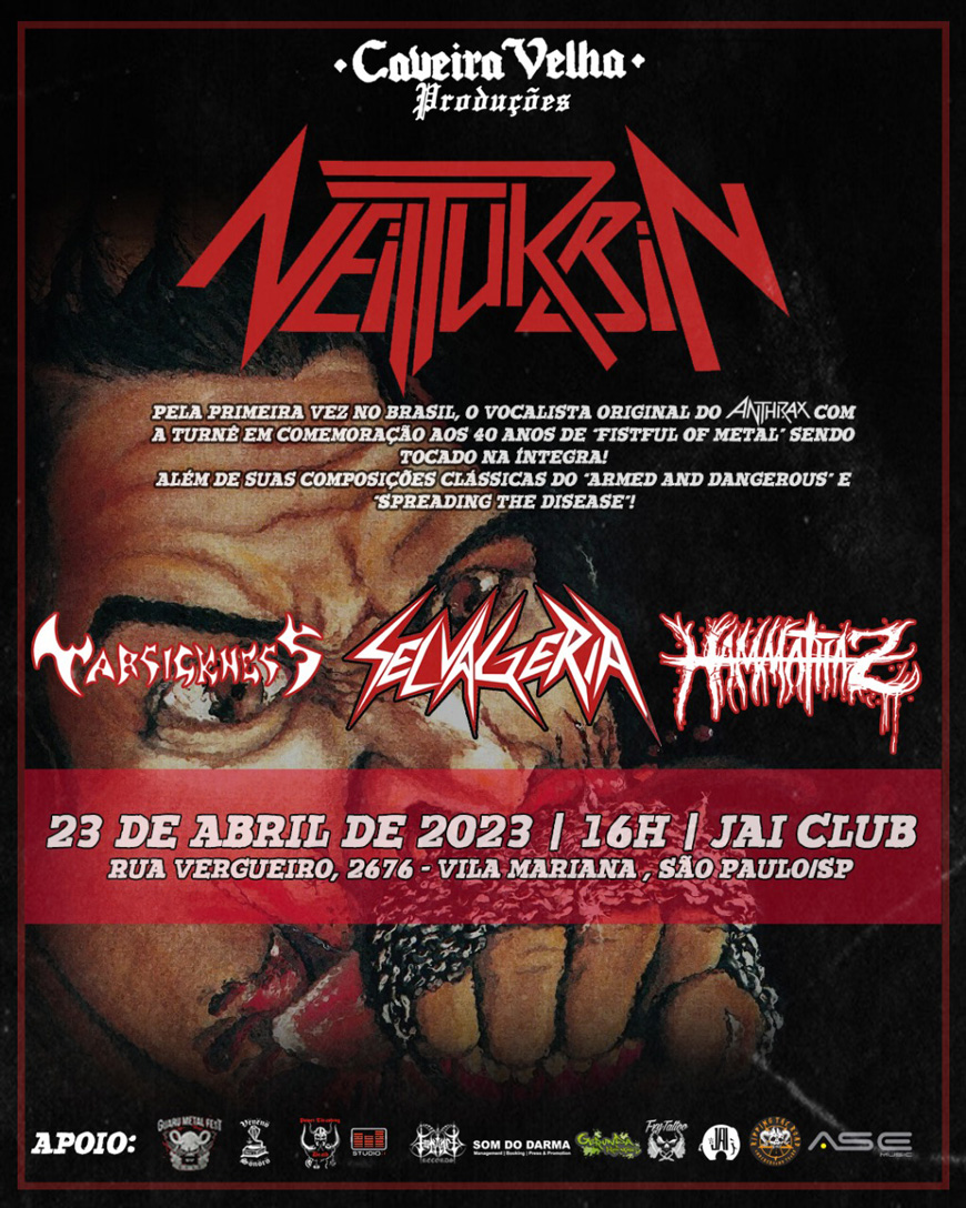 Neil Turbin: ex-Anthrax se apresentará em abril no Jai Club (SP)
