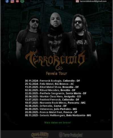 TERRORCIDIO: confirmadas novas datas da turnê “Favela”