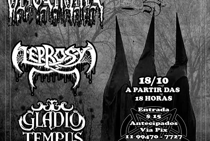 ⚡Gladio Tempus: confirma estreia nos palcos paulistas ao lado de Leprosy e Oligarquia no “Varzea ‘Death’vastation II”.