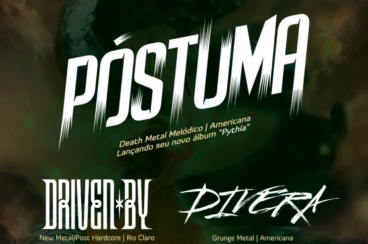 ⚡ Póstuma: confirma show em São Paulo com a intensa ‘Pythía Tour 2025’.