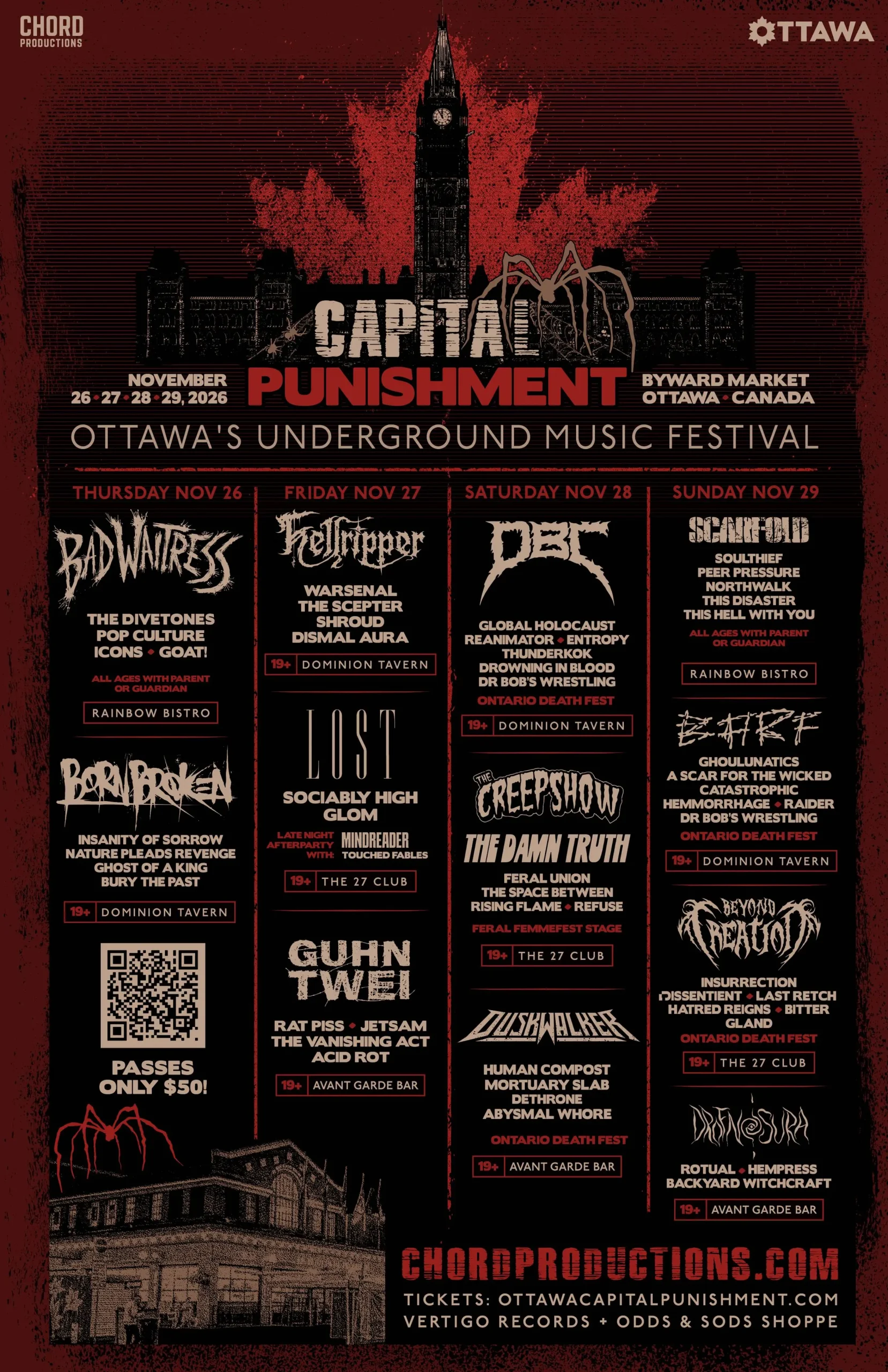 ⚡ Capital Punishment: Festival 2026 anuncia su cartel completo con Beyond Creation, Hellripper, The Creepshow y más de 80 artistas.
